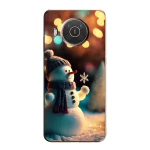 Чехлы на Новый Год Nokia X10 (Снеговик праздничный)