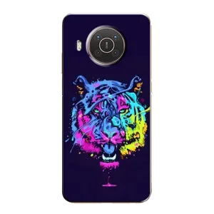 Силиконовый бампер с картинкой животных для Nokia X10 (Тигр-Арт)