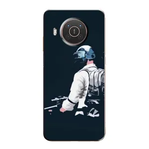 Силиконовый чехол с картинкой "Герой Pubg" на Nokia X10 (В экиперовке)