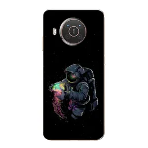 Силиконовый Чехол с принтом "Космонавты" на Nokia X10 (В руках земля)
