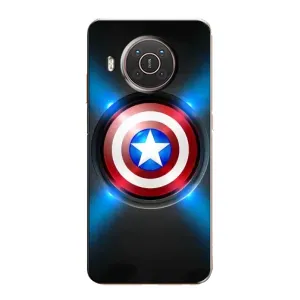 Чехол с Щитом Капитана Америки на Nokia X10 (Яркий Щит Капитана)
