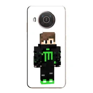 Чехлы для Nokia X10 (Персонажи Майн Крафт) (Зеленый мальчик)
