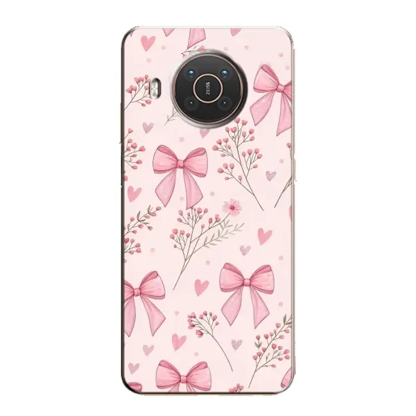 Чехол с рисунком «Банты с цветами» для Nokia X20 Чехол с рисунком «Банты с цветами» для Nokia X20