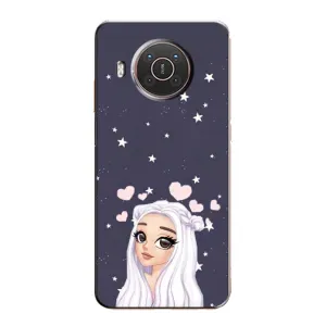 Чехол Стильные девушки на Nokia X20 (Девушка и сердечки)