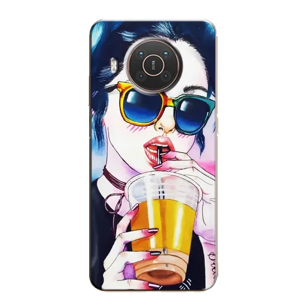 Чехол с рисунком «Девушка с коктейлем» для Nokia X20 Чехол с рисунком «Девушка с коктейлем» для Nokia X20