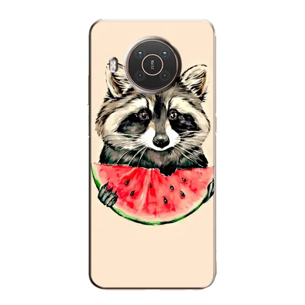 Чехол с рисунком «Енот» для Nokia X20