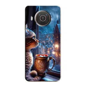 Чехлы на Новый Год Nokia X20 (Кот новогодний)