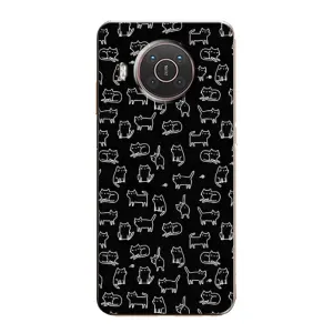 Чехол на тематику: Коты для Nokia X20 (Котики на черном)