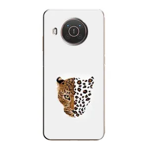 Чехол с леопардовым принтом на Nokia X20 (Леопард на белом)