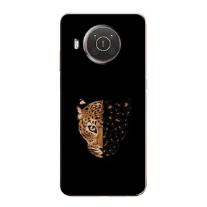 Чехол с леопардовым принтом на Nokia X20 (Леопард на черном)