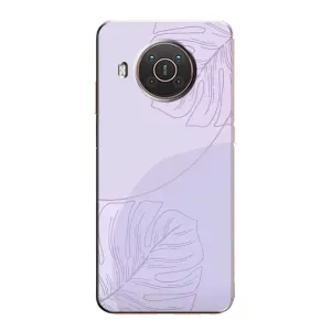 Чехол цветочный дизайн для Nokia X20 (Монстера фиолетовая)