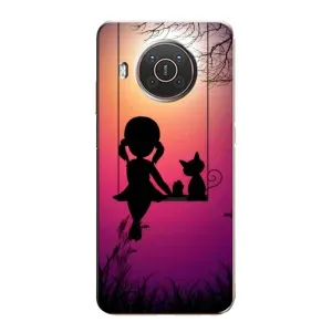 Девчачий Чехол для Nokia X20 (На качели)