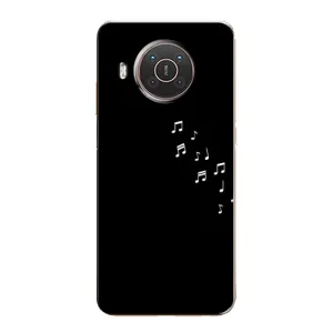 Чехол с картинками на черном фоне для Nokia X20 (Ноты)