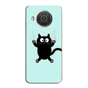 Силиконовый чехол с котиком для Nokia X20 (Падающий кот)