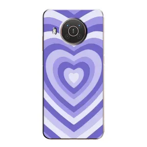 Чехлы с тематикой "Маленькие Сердечки" на Nokia X20 (Сердце фиолет)