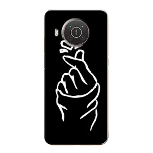 Чехлы (Знак сердечка) на Nokia X20 (Сердце на черном)