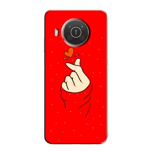 Чехол с рисунком «Сердце на красном» для Nokia X20 Чехол с рисунком «Сердце на красном» для Nokia X20