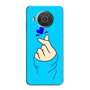 Чехлы (Знак сердечка) на Nokia X20 (Сердце на синем)