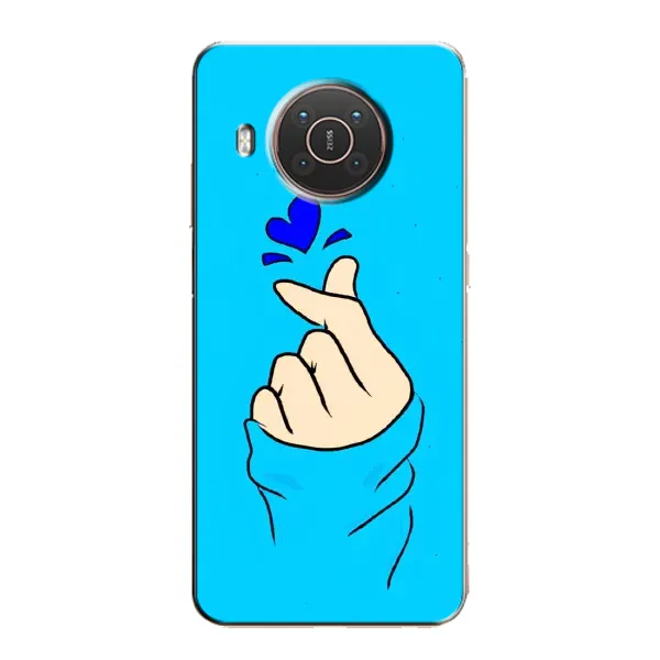 Чехол с рисунком «Сердце на синем» для Nokia X20 Чехол с рисунком «Сердце на синем» для Nokia X20
