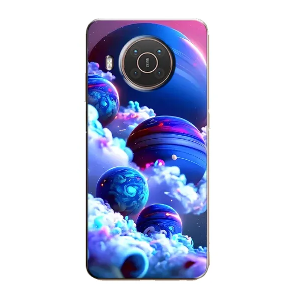 Чехол с рисунком «Синие планеты» для Nokia X20 Чехол с рисунком «Синие планеты» для Nokia X20