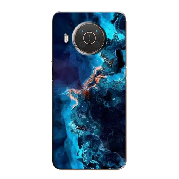 Чехол с рисунком «Синий мрамор» для Nokia X20 Чехол с рисунком «Синий мрамор» для Nokia X20