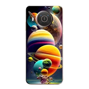 Чехол (ТПУ) с планетами на Nokia X20 (Солнечна система)