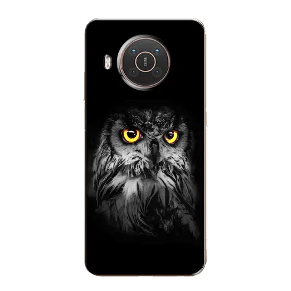 Чехол с рисунком «Сова на чёрном» для Nokia X20 Чехол с рисунком «Сова на чёрном» для Nokia X20