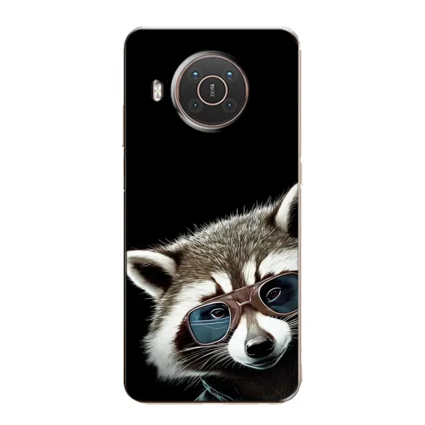 Чехол с рисунком «Стильный Енот» для Nokia X20