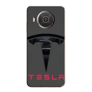 Силіконовий бампер з картинкою машини на Nokia X20 (Logo TESLA)