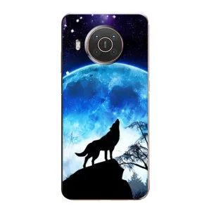 Чехол с Волком на Nokia X20 (Воет на луну)