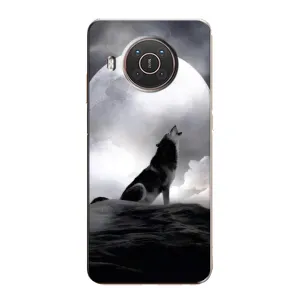 Чехол с Волком на Nokia X20 (Волк и луна)