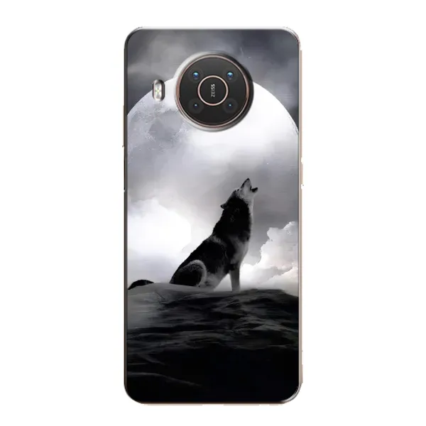 Чехол с рисунком «Волк и луна» для Nokia X20 Чехол с рисунком «Волк и луна» для Nokia X20