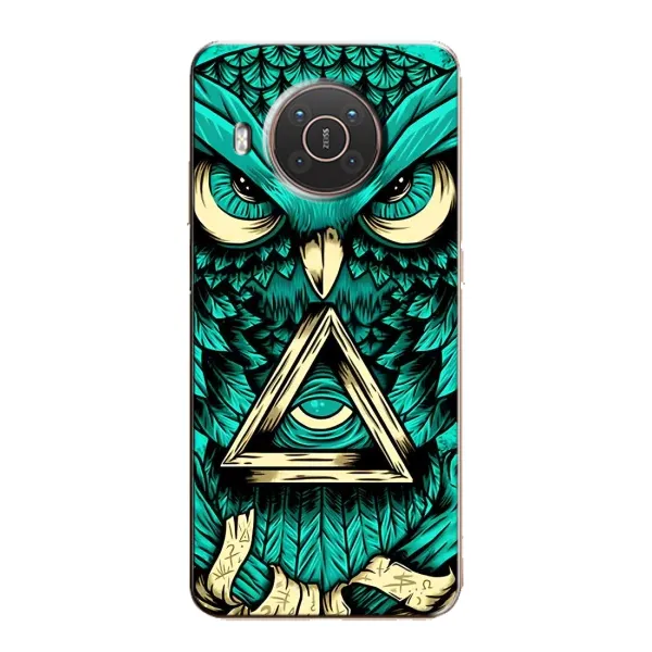 Чехол с рисунком «Зеленая сова» для Nokia X20 Чехол с рисунком «Зеленая сова» для Nokia X20