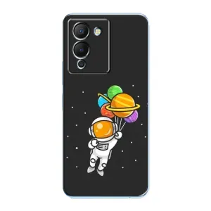 Силіконовый Чохол з принтом "Космонавти" на Infinix Note 12 (G96) (Космонавт з кульками)