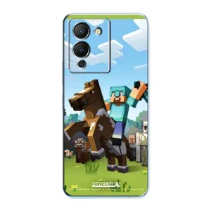 Чехлы для Infinix Note 12 (G96) (Персонажи Майн Крафт) (На коне)