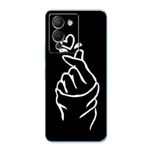 Чехлы (Знак сердечка) на Infinix Note 12 (G96) (Сердце на черном)