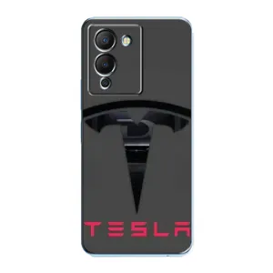 Силиконовый бампер с картинкой машины на Infinix Note 12 (G96) (Logo TESLA)