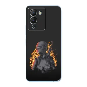 Силиконовый чехол с картинкой "Герой Pubg" на Infinix Note 12 (G96) (В огне)