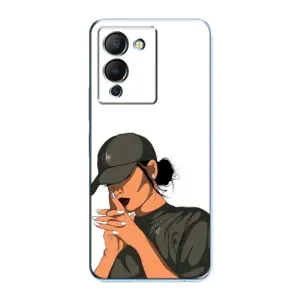 Силиконовый Чехол на Infinix Note 12 (G96) с картинкой Стильных Девушек (В зеленом)