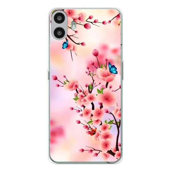 Чехол с рисунком «Бабочки на сакуре» для Nothing CMF Phone 1