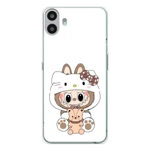 Чехол с принтом Лабубу для Nothing CMF Phone 1 (Белый Лабубу)
