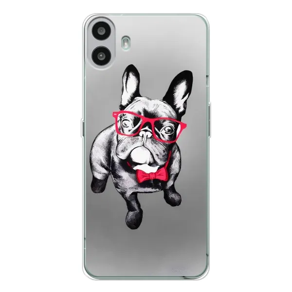 Чехол с рисунком «Бульдог в очках» для Nothing CMF Phone 1