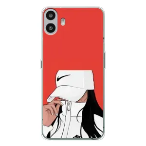 Силиконовый Чехол на Nothing CMF Phone 1 с картинкой Стильных Девушек (Девушка Nike)