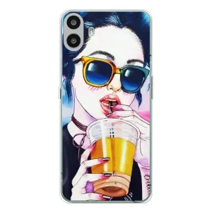 Чехол с картинкой Модные Девчонки Nothing CMF Phone 1 (Девушка с коктейлем)