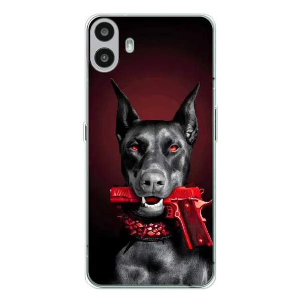 Чехол с рисунком «Доберман злой» для Nothing CMF Phone 1 Чехол с рисунком «Доберман злой» для Nothing CMF Phone 1