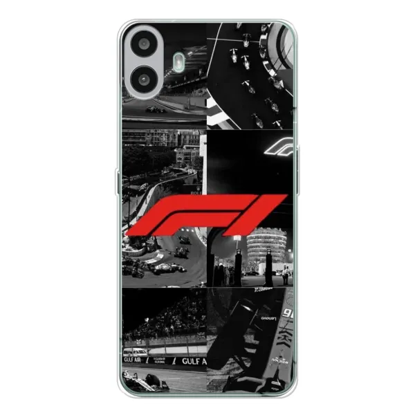 Чехол с рисунком «Коллаж Формула 1» для Nothing CMF Phone 1 Чехол с рисунком «Коллаж Формула 1» для Nothing CMF Phone 1
