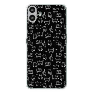 Чехол на тематику: Коты для Nothing CMF Phone 1 (Котики на черном)