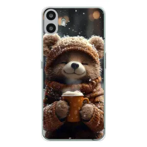 Печатный чехол «Зверята с кофе» для Nothing CMF Phone 1 (Медвежонок с кофе)