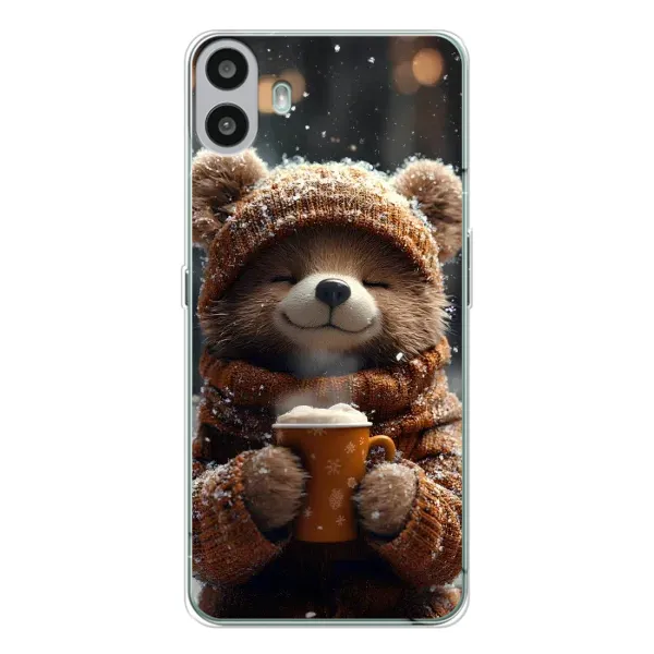 Чехол с рисунком «Медвежонок с кофе» для Nothing CMF Phone 1 Чехол с рисунком «Медвежонок с кофе» для Nothing CMF Phone 1