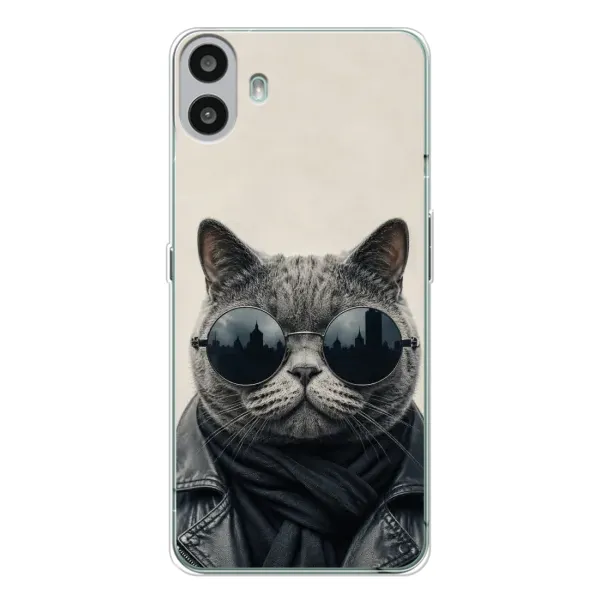 Чехол с рисунком «Модный кот» для Nothing CMF Phone 1 Чехол с рисунком «Модный кот» для Nothing CMF Phone 1